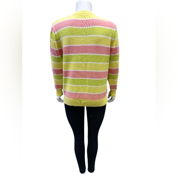 Teddy Fresh EUC Knit L/S Sweater Pink Green Size Medium - Picture 3 of 8